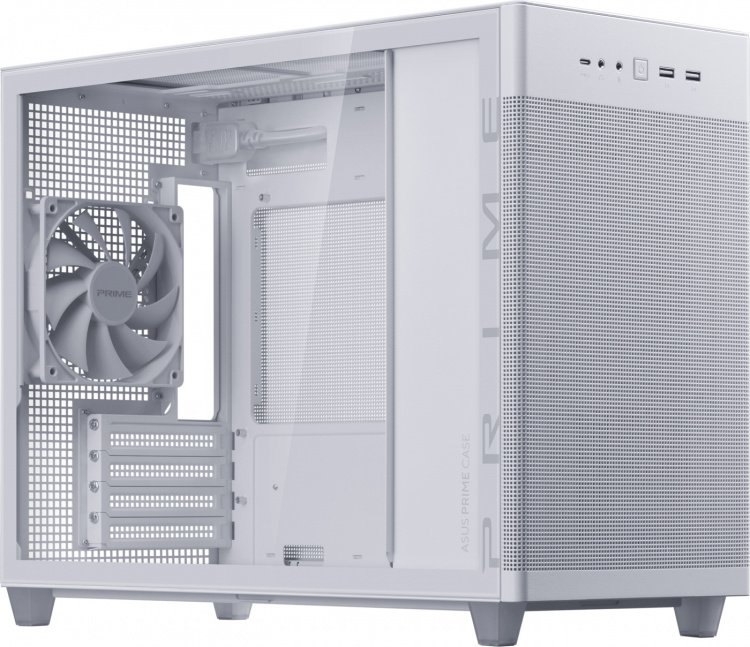 ASUS Prime AP201 TG Micro-ATX-kabinet med vindue, hvid ASUS Prime AP201 TG Micro-ATX-kabinet med vindue, hvid