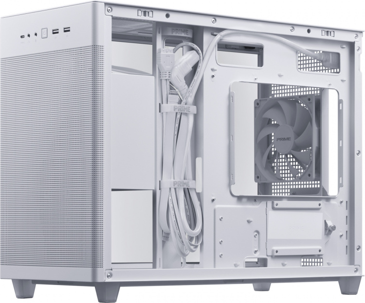 ASUS Prime AP201 TG Micro-ATX-kabinet med vindue, hvid ASUS Prime AP201 TG Micro-ATX-kabinet med vindue, hvid