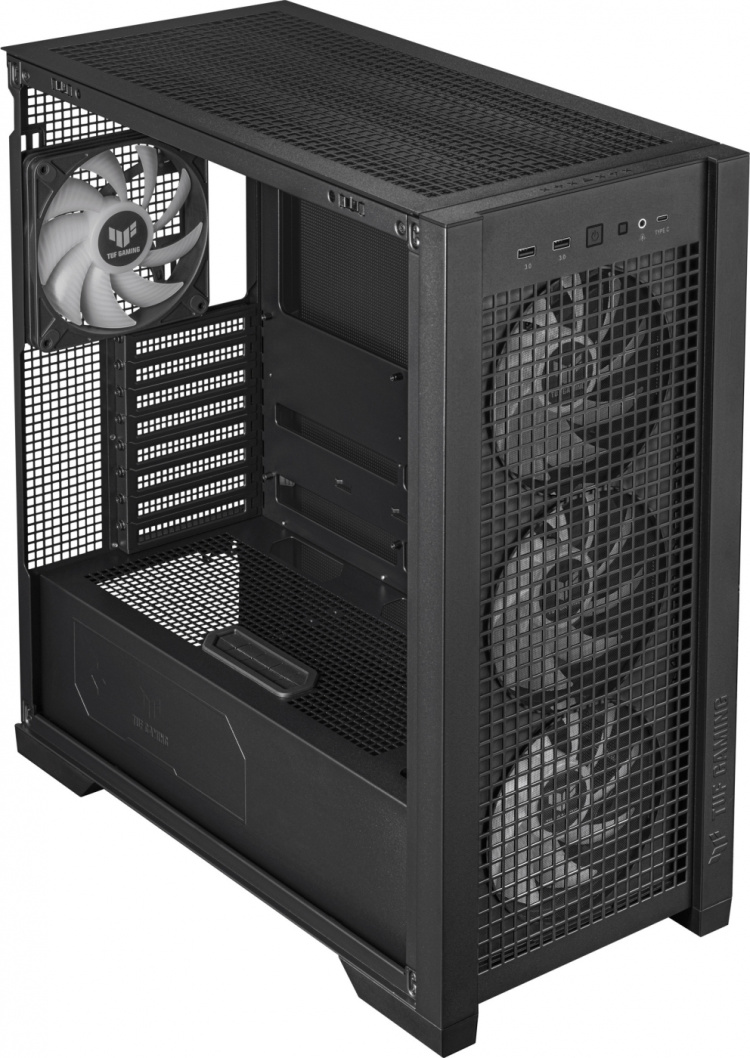 ASUS TUF Gaming GT302 TG ARGB ATX-kabinet med vindue, sort ASUS TUF Gaming GT302 TG ARGB ATX-kabinet med vindue, sort