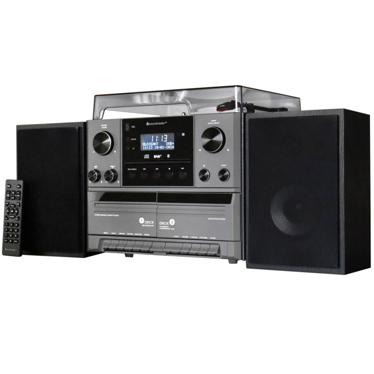 Soundmaster Stereo music centre MCD5600 with DAB+/FM radio, CD/MP3, turntable, double cassette, USB, Bluetooth