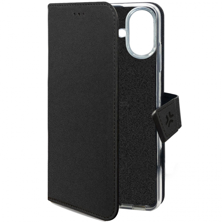 Celly Wally Wallet Case iPhone 16 Plus Svart