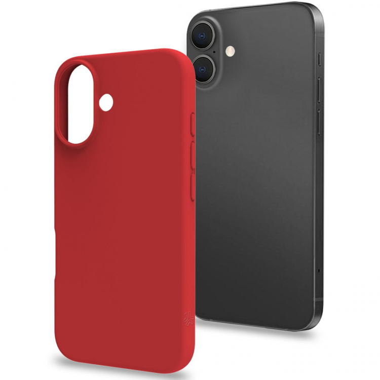 Celly Cromo Soft rubber case iPhone 16 Röd