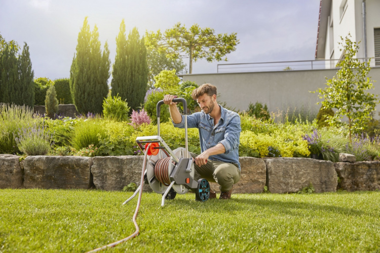 GARDENA CleverRoll M Easy metalslangevogn, 25 m flexslange