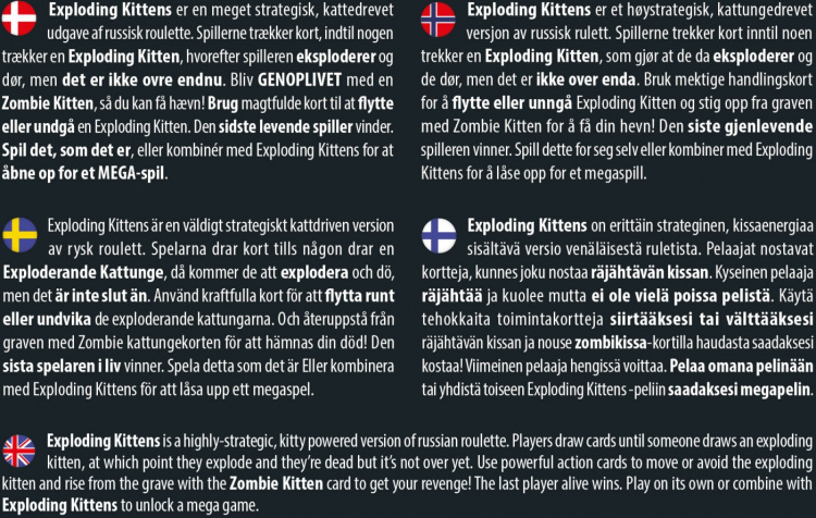 Exploding Kittens Zombie Kittens Nordic - kortspil