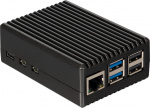Raspberry Pi aluminiumskabinet med køleplade, Raspberry Pi 5 B, sort