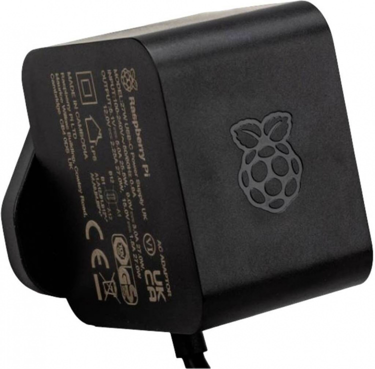 Raspberry Pi 5 B officiel netadapter, 27 W
