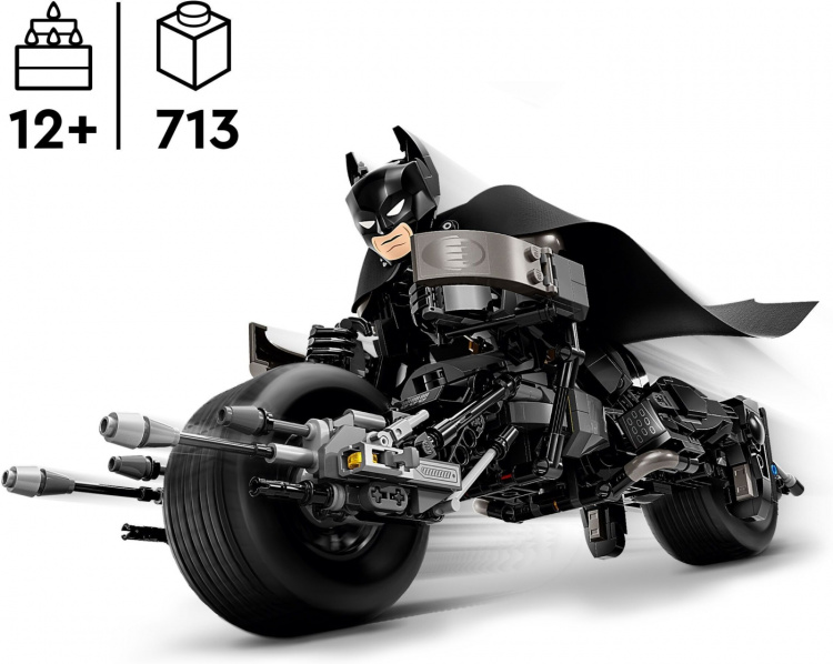 LEGO Super Heroes DC 76273 - Batman™-figur, der kan bygges, og Batpod-hjul LEGO Super Heroes DC 76273 - Batman™-figur, der kan bygges, og Batpod-hjul