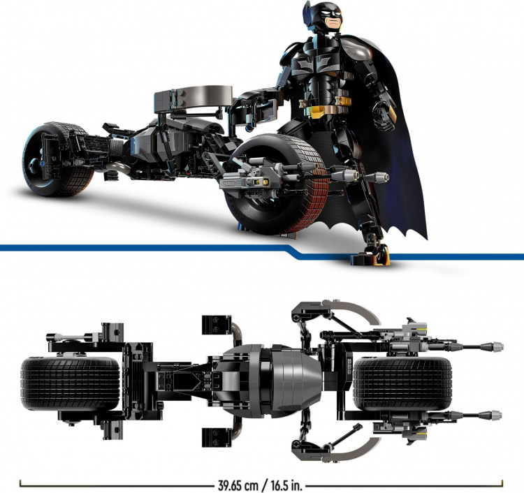 LEGO Super Heroes DC 76273 - Batman™-figur, der kan bygges, og Batpod-hjul LEGO Super Heroes DC 76273 - Batman™-figur, der kan bygges, og Batpod-hjul
