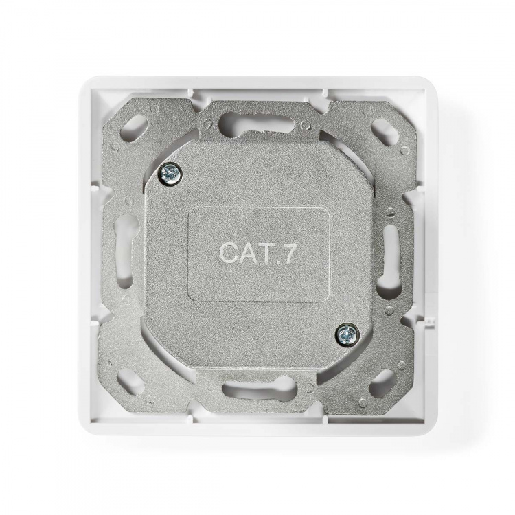 Nedis Netværksvægboks | Flush Mount | 2-Port port(s) | CAT7 | Lige | Hun | Guldplateret | PVC | Elfenben | Box