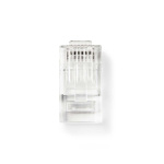 Nedis RJ45-stik | Han | Stranded UTP CAT5 | Lige | Guldplateret | 10 stk. | Polycarbonate | Gennemsigtig | Box