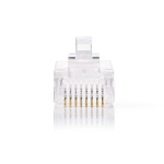 Nedis RJ45-stik | Han | Stranded UTP CAT5 | Lige | Guldplateret | 10 stk. | Polycarbonate | Gennemsigtig | Box