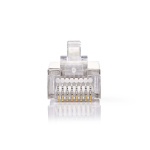 Nedis RJ45-stik | Han | Stranded STP CAT5 | Lige | Guldplateret | 10 stk. | Polycarbonate | Gennemsigtig | Box
