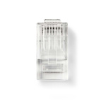 Nedis RJ45-stik | Han | Stranded UTP CAT6 | Lige | Guldplateret | 10 stk. | Polycarbonate | Gennemsigtig | Box