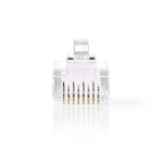 Nedis RJ45-stik | Han | Stranded UTP CAT6 | Lige | Guldplateret | 10 stk. | Polycarbonate | Gennemsigtig | Box