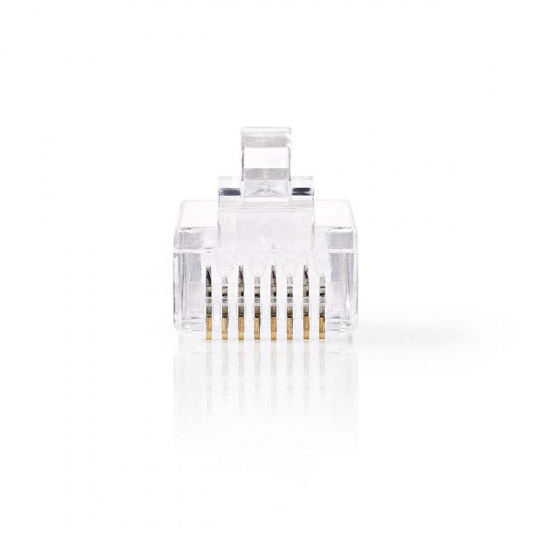 Nedis RJ45-stik | Han | Stranded UTP CAT6 | Lige | Guldplateret | 10 stk. | Polycarbonate | Gennemsigtig | Box