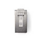 Nedis RJ45-stik | Han | Stranded STP CAT6 | Lige | Guldplateret | 10 stk. | Polycarbonate | Gennemsigtig | Box