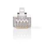Nedis RJ45-stik | Han | Stranded STP CAT6 | Lige | Guldplateret | 10 stk. | Polycarbonate | Gennemsigtig | Box