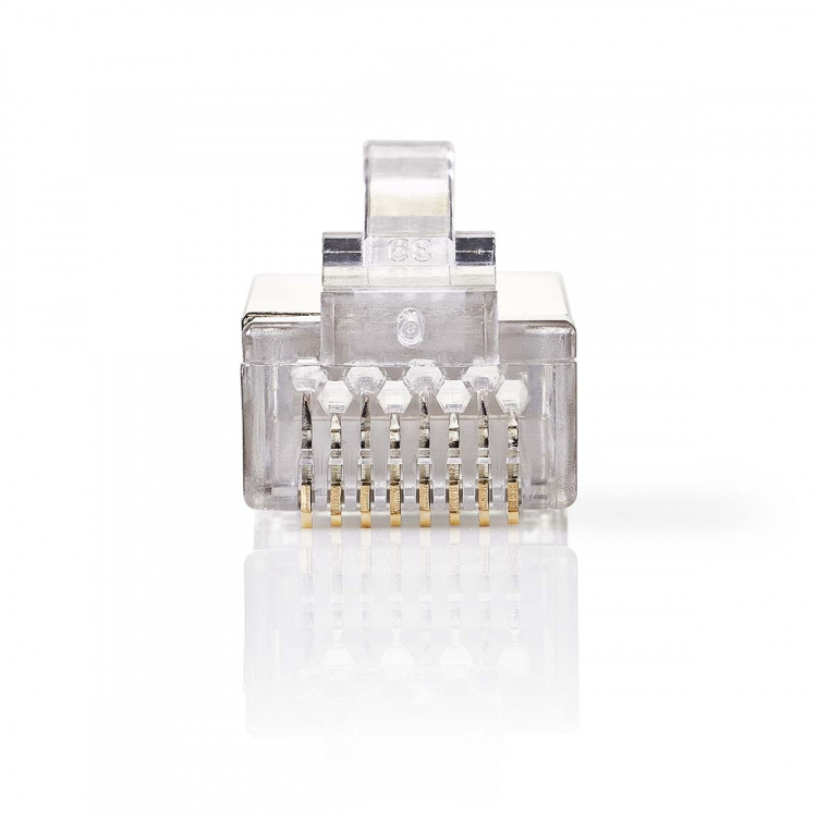 Nedis RJ45-stik | Han | Stranded STP CAT6 | Lige | Guldplateret | 10 stk. | Polycarbonate | Gennemsigtig | Box