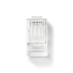 Nedis RJ45-stik | RJ45 Pass Through | Solid UTP CAT5e | Lige | Guldplateret | 10 stk. | Polycarbonate | Gennemsigtig | Box