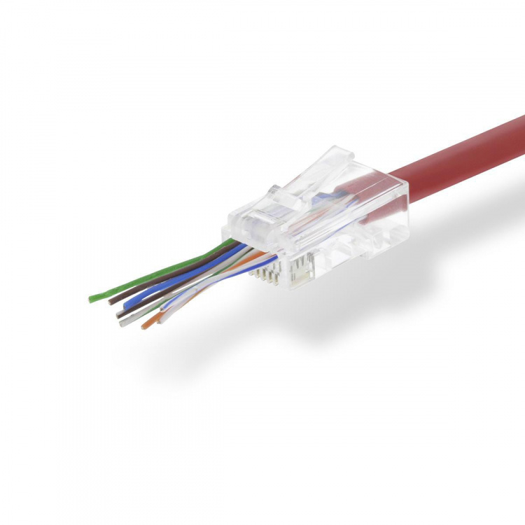 Nedis RJ45-stik | RJ45 Pass Through | Solid UTP CAT5e | Lige | Guldplateret | 10 stk. | Polycarbonate | Gennemsigtig | Box