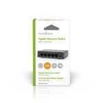 Nedis Netværk switch | Vind hastighed: Gigabit | Antal Ethernet-porte: 5