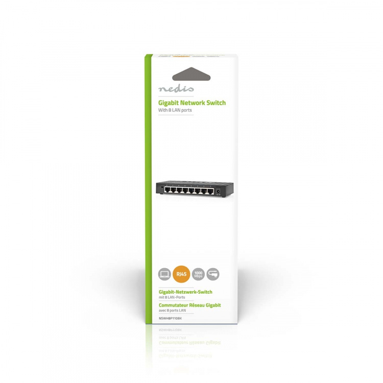 Nedis Netværk switch | Vind hastighed: Gigabit | Antal Ethernet-porte: 8
