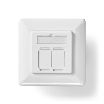 Nedis Netværksvægboks | Flush Mount | 2-Port port(s) | CAT6 | Lige | Hun | Guldplateret | PVC | Hvid | Box