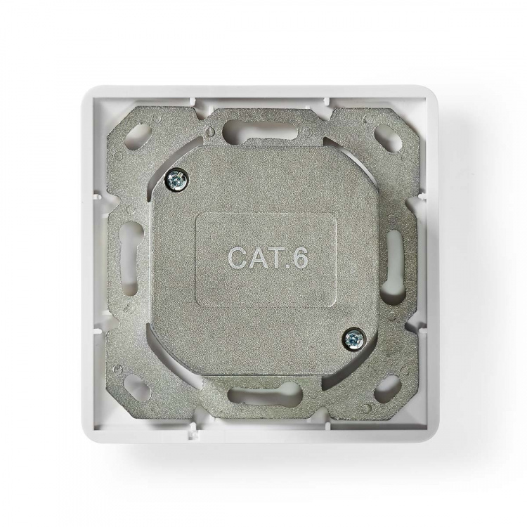Nedis Netværksvægboks | Flush Mount | 2-Port port(s) | CAT6 | Lige | Hun | Guldplateret | PVC | Hvid | Box