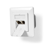 Nedis Netværksvægboks | Flush Mount | 2-Port port(s) | CAT6 | Lige | Hun | Guldplateret | PVC | Hvid | Box