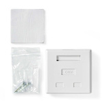 Nedis Netværksvægboks | Overflademontering | 2-Port port(s) | UTP CAT6 | Lige | Hun | Guldplateret | PVC | Hvid | Box