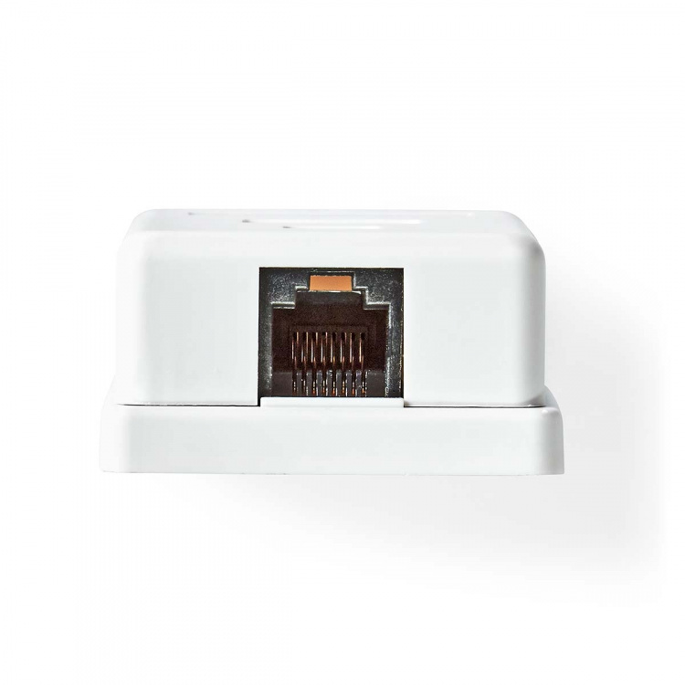 Nedis Netværksvægboks | Overflademontering | 1-Port port(s) | UTP CAT6 | Lige | Hun | Guldplateret | ABS | Hvid | Box