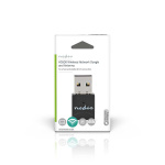 Nedis Netværk dongle | Wi-Fi | AC600 | 2.4/5 GHz (Dual Band) | USB2.0 | Wi-Fi-hastighed total: 600 Mbps | Windows 10 / Windows 11 / Windows 8
