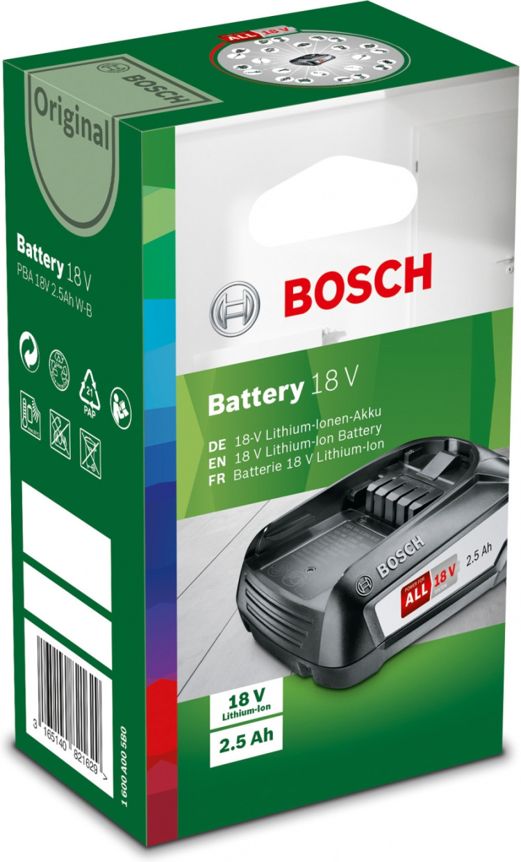 Bosch 18 V Li-on batteri, 2,5 Ah