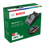 Bosch 36V Li-ion batterilader-sæt, 2,0 Ah batteri og AL 36-20 lader