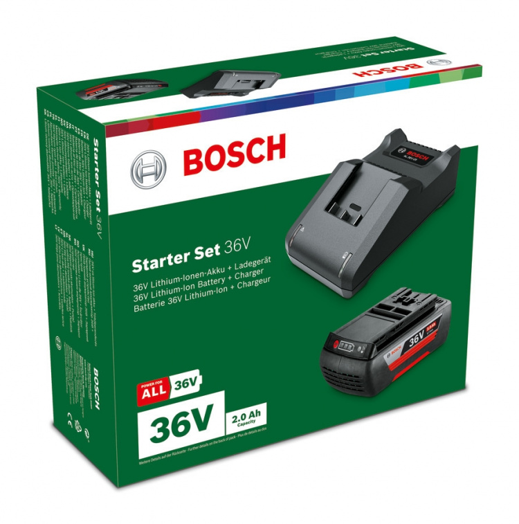 Bosch 36V Li-ion batterilader-sæt, 2,0 Ah batteri og AL 36-20 lader