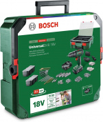 Bosch UniversalDrill 18V + SystemBox 241 akku-boremaskine + tilbehørssæt