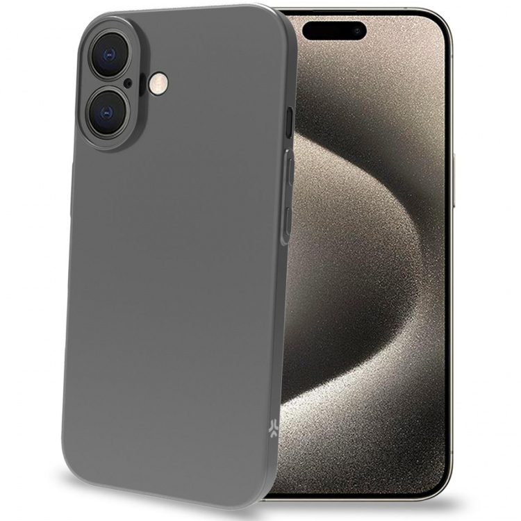 Celly SPACE Super Thin Cover iPhone 16 Svart