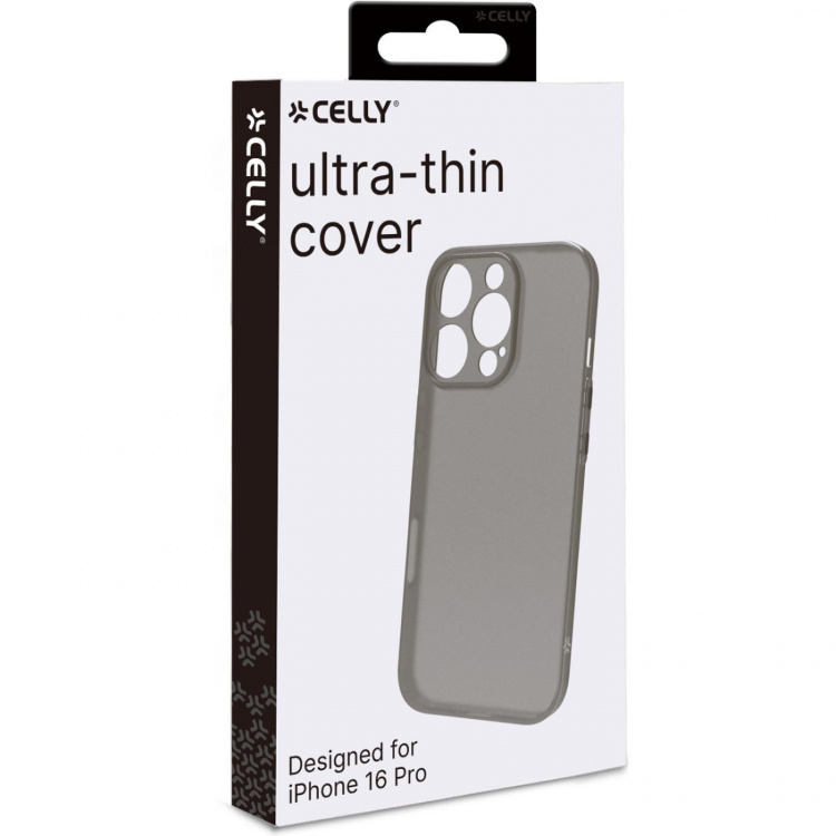 Celly SPACE Super Thin Cover iPhone 16 Pro Svart