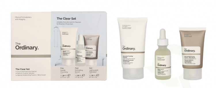 The Ordinary The Clear Set 110 ml Cleansing Cream 50ml/Face Serum 30ml/Face Cream 30 ml