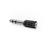 Nedis Stereo Audio Adapter | 6.35 mm Hanstik | 3.5 mm Hunstik | Nikkelplateret | Lige | ABS | Sort | 1 stk. | Box