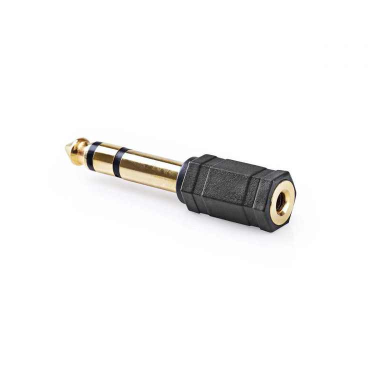 Nedis Stereo Audio Adapter | 6.35 mm Hanstik | 3.5 mm Hunstik | Guldplateret | Lige | ABS | Sort | 10 stk. | Konvolut