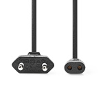 Nedis Strømkabel | Euro Mand | IEC-320-C1 | Lige | Lige | Nikkelplateret | 2.00 m | Rullet | PVC | Sort | Label