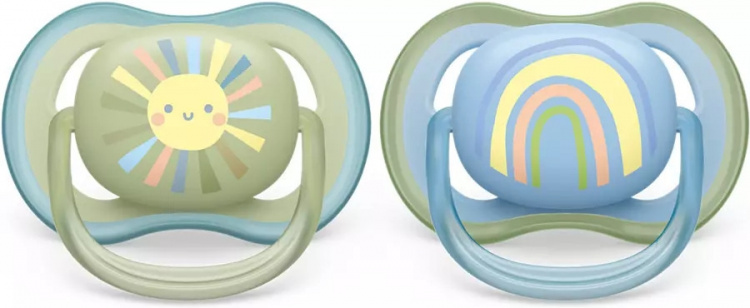 Philips Avent SCF085/58 Ultra Air-sutter 0-6 måneder, 2 stk, sol Philips Avent SCF085/58 Ultra Air-sutter 0-6 måneder, 2 stk, sol