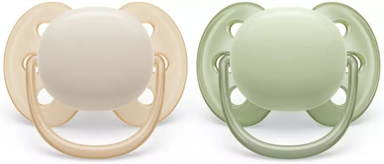 Philips Avent SCF091/05 Ultra Soft-sutter, 0-6 måneder, 2 stk, neutral