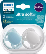 Philips Avent SCF091/17 Ultra Soft-sutter, 6-18 måneder, 2 stk, blå