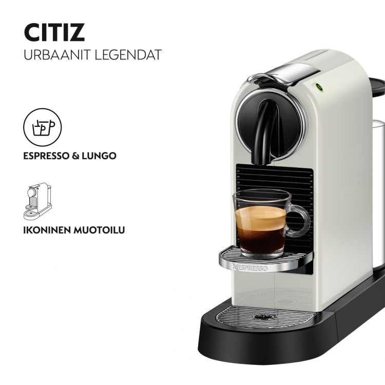 DeLonghi Nespresso Citiz kapselkaffemaskine, hvid