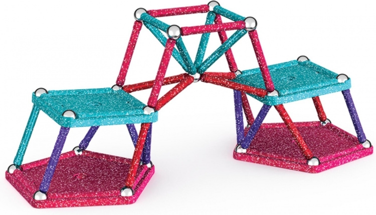 Geomag Glitter Recycled Magnetic Building Set, 60 dele
