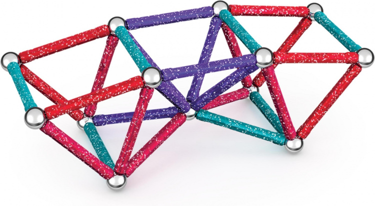 Geomag Glitter Recycled Magnetic Building Set, 60 dele