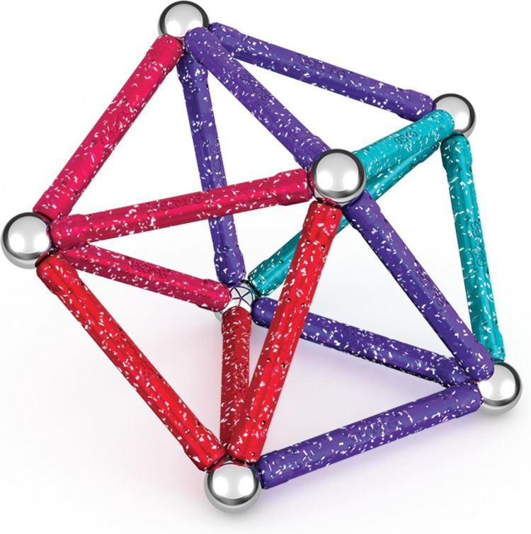 Geomag Glitter Recycled Magnetic Building Set, 60 dele