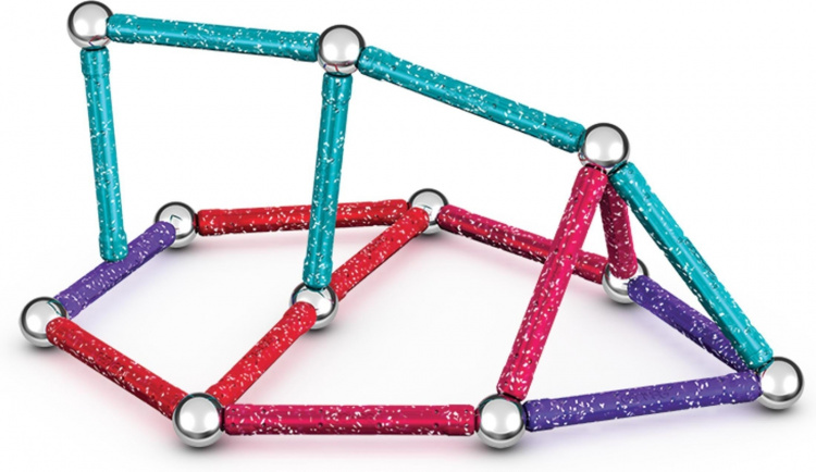Geomag Glitter Recycled Magnetic Building Set, 60 dele